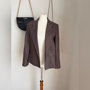 Vintage Brian David Canada Brown Wool Tweed Blazer, Size 14